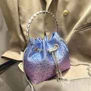 Crystal Bucket Evening Bag (Green Pink) | OWNLUXE