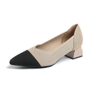 Pointed Slingback Square-Heel Pumps for Refined Style