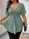 Women's V-Neck Plus-Size T-Shirt (Pink) | OWNLUXE