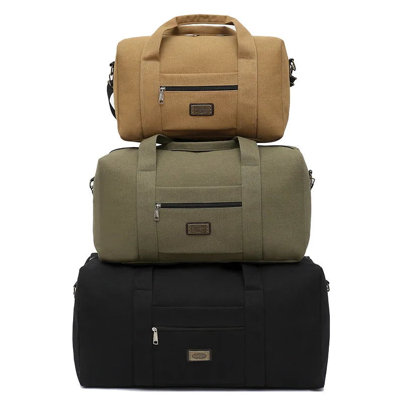 Canvas Travel Duffle Bag – Lightweight Weekender Holdall (S/M/L)