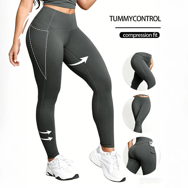 High-Waist Butt-Lifting Leggings with Pockets | Solid Colours | OWNLUXE