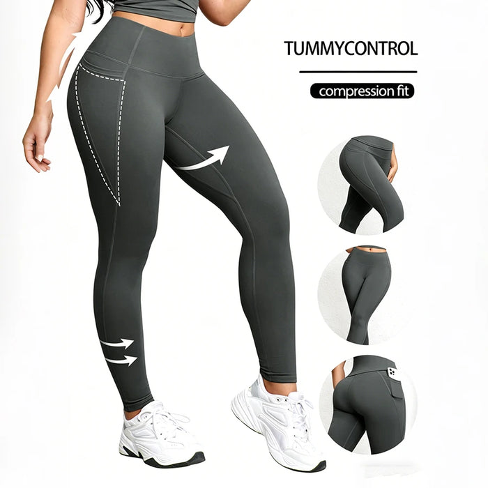 High-Waist Butt-Lifting Leggings with Pockets | Solid Colours | OWNLUXE