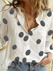 Long-Sleeve Cotton Linen Tunic Blusas | OWNLUXE