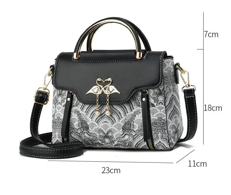 Women's Luxury Designer PU Leather Shoulder Bag - Casual Tote with Bow Decoration