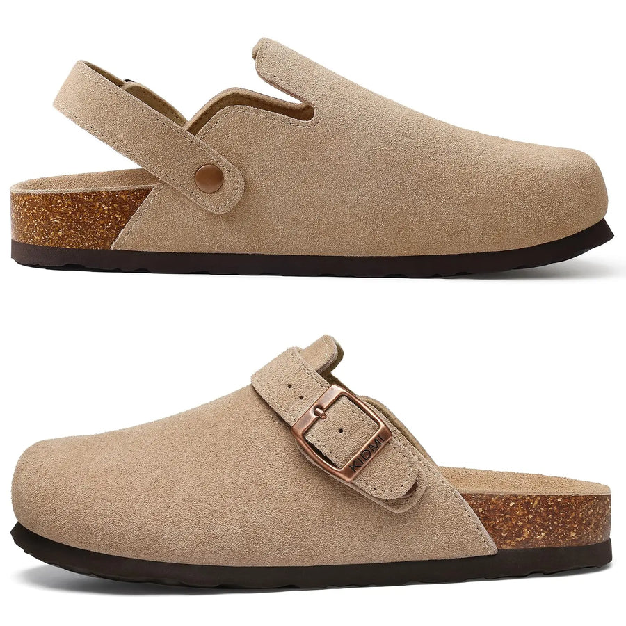 Women's Adjustable Leather Slippers (Black No Strap) | OWNLUXE
