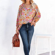 Plus Size Floral Pullover Top – Loose Fit Everyday Tee