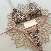 Leopard Print Printed Thong Bikini Set | OWNLUXE