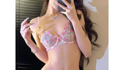 Soutien-Gorge Brodé Dentelle Femme Ultra Mince Transparent Sans Rembourrage Armature Push Up Doux Lingerie Séduisante 32-38