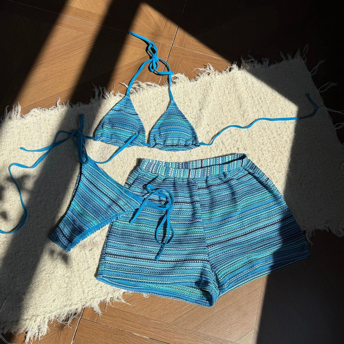 Halter Striped Bikini | OWNLUXE