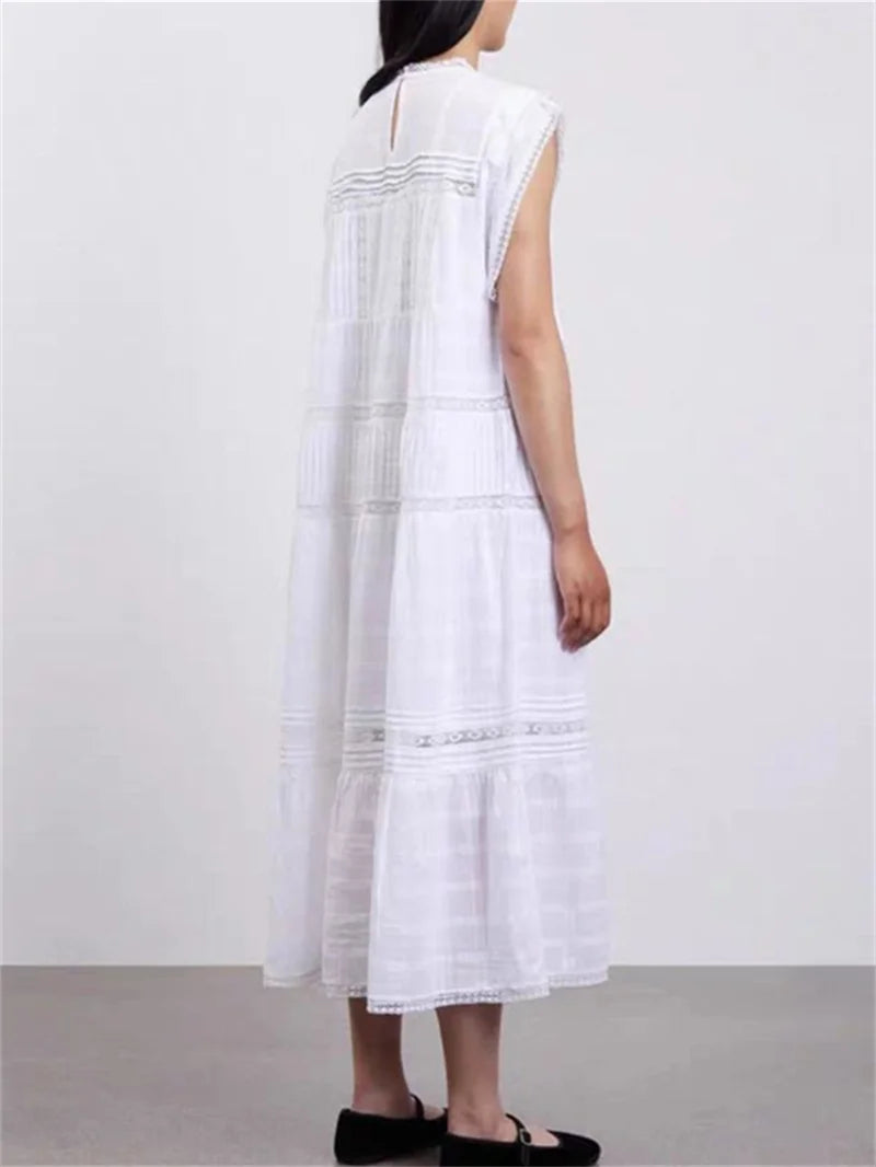 Lace Sleeveless Cotton Dress | OWNLUXE