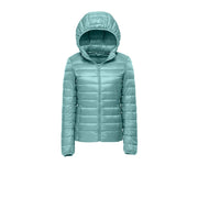 Women Hooded Short Puffer Jackets Arrivals 90 White Duck | OWNLUXE