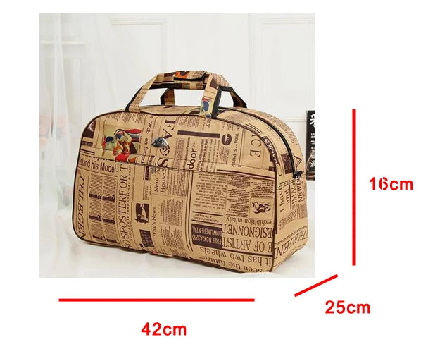 Women's PU Leather Travel Duffle Bag – Geometric Design Weekender