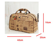 Women's PU Leather Travel Duffle Bag – Geometric Design Weekender