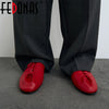 Women's Leather Loafers (Red) | OWNLUXE