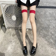 Red Lace Thigh-High Stockings | OWNLUXE