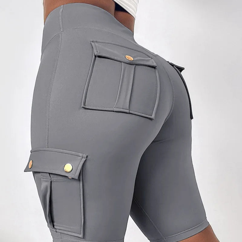 Y2K High-Waist Lace-Up Sports Shorts – Quick-Dry, Pocket Design | Short sport taille haute Y2K à lacets – Séchage rapide, avec poches