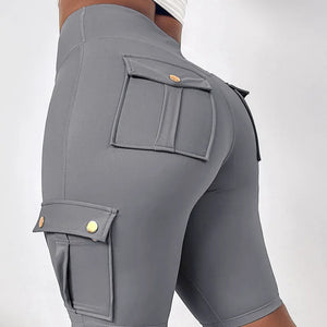 Y2K High-Waist Lace-Up Sports Shorts – Quick-Dry, Pocket Design | Short sport taille haute Y2K à lacets – Séchage rapide, avec poches