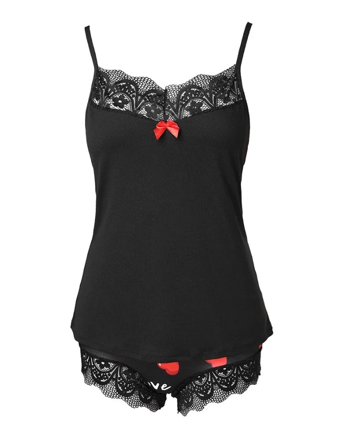 Two-Piece Lace Pajama Set – Shop at OWNLUXE