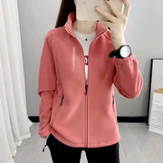 Women's Leopard Print Fleece Jacket – Warm Zipper Coat