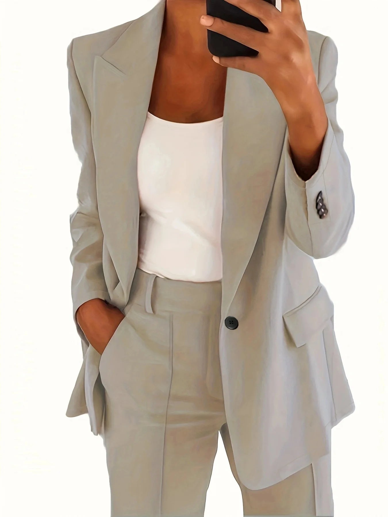 ✨ Women's 2-Piece Office Set – Chic Blazer & Trousers | Ensemble 2 pièces femme – Blazer chic et pantalon