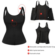 Women Waist Trainer Vest with Zipper & Sauna Effect