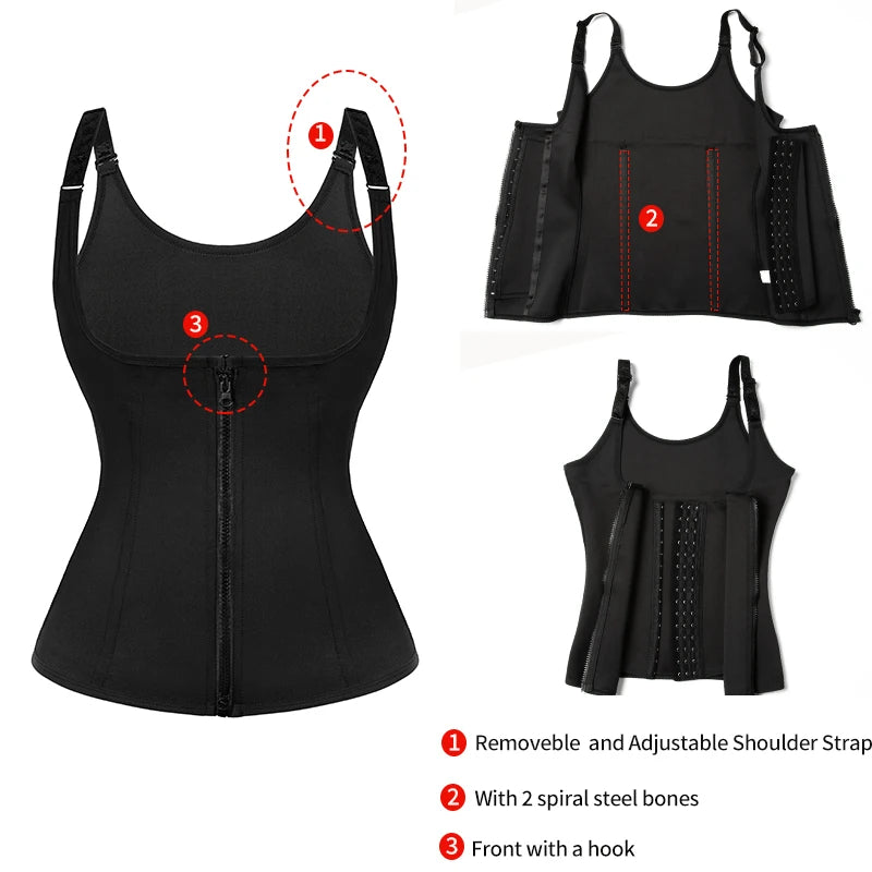 Women’s Waist Trainer Corset Vest – Firm Slimming Sauna Top