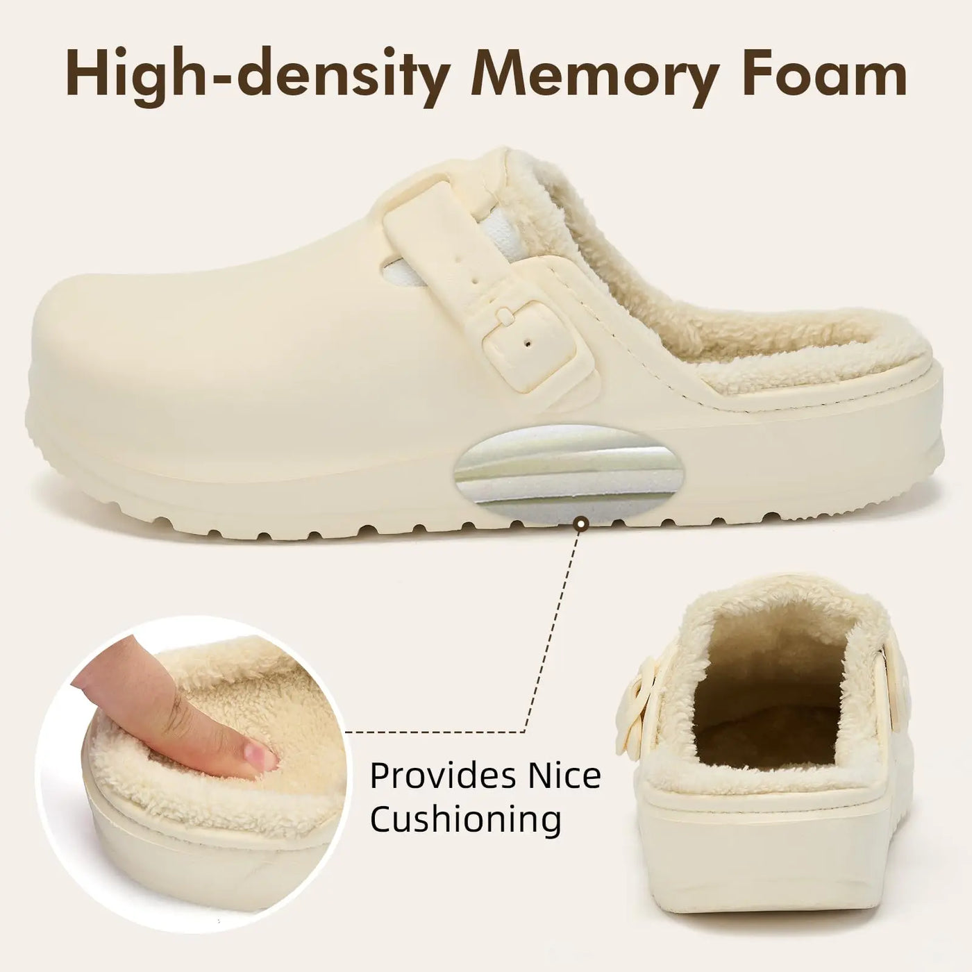 Women’s Winter Clogs Cotton-Lined Slip-On Garden Mules