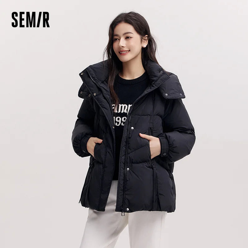 Women's Hooded Jacket (Black) | OWNLUXE