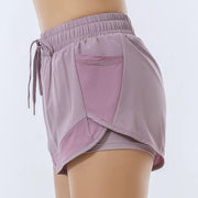 Relaxed-Fit Sport High-Waist Double-Layer Shorts | OWNLUXE