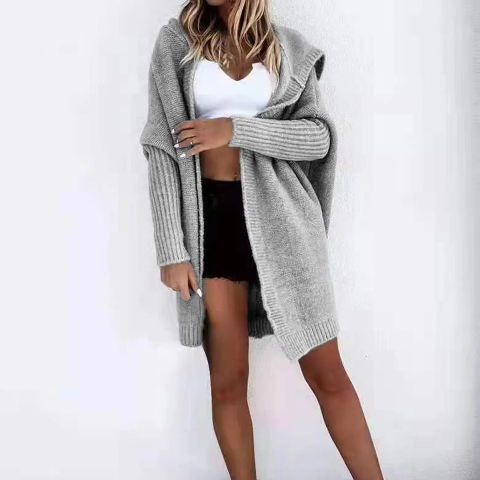🧥 Women's Color Block Knit Cardigan – Cozy Stylish!