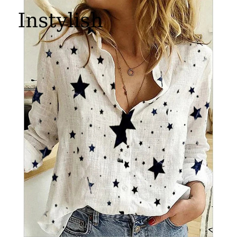 Long-Sleeve Cotton Linen Tunic Blusas | OWNLUXE