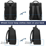 Rolling Travel Backpack Carry-On - Lightweight & Versatile Wheeled Bag
