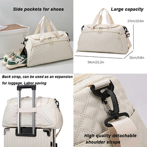 Oxford Diamond Lattice Travel Tote / Sac de Voyage Oxford à Motif Losange