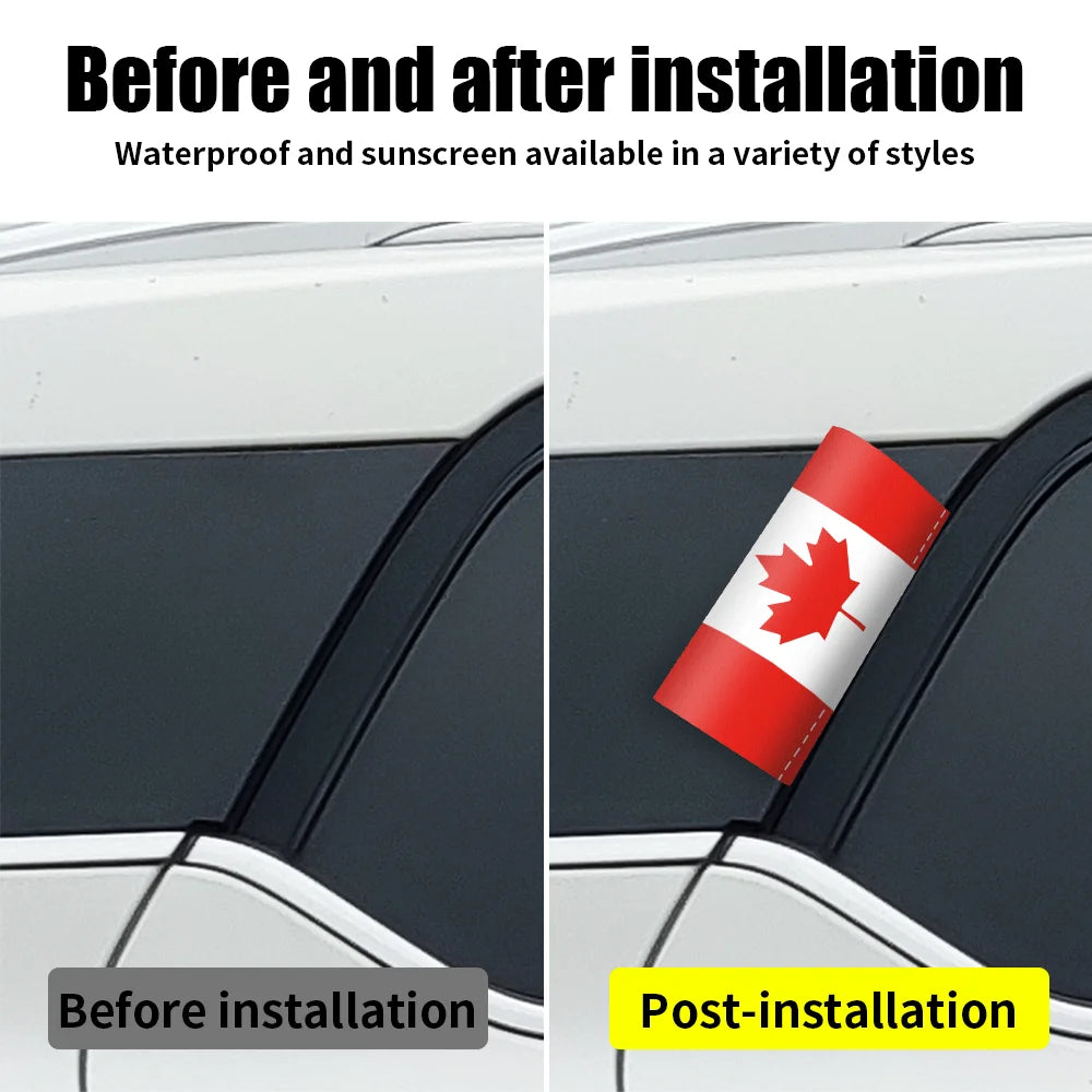 Country Flag Sticker – Waterproof Car Window Decal (Canada, Brazil, France & More)