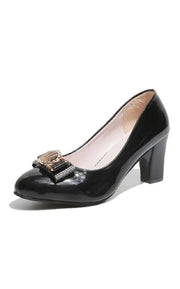 Women's Square Toe Spike Heel Pumps | Patent Leather | OWNLUXE