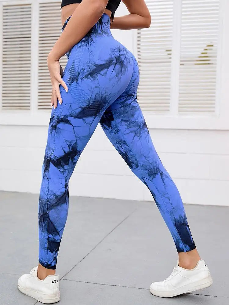 Hip Lifting Seamless Fitness Gym Leggings Tie-dye Yoga | OWNLUXE