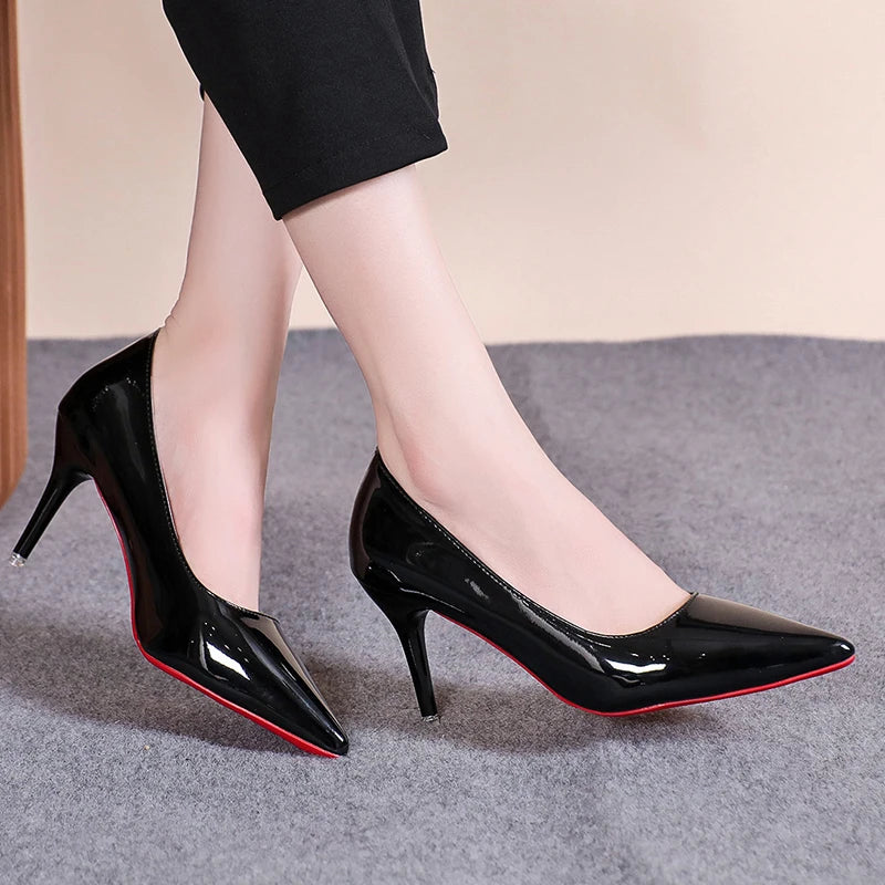 Pointed Toe Stiletto Leather Pumps | OWNLUXE