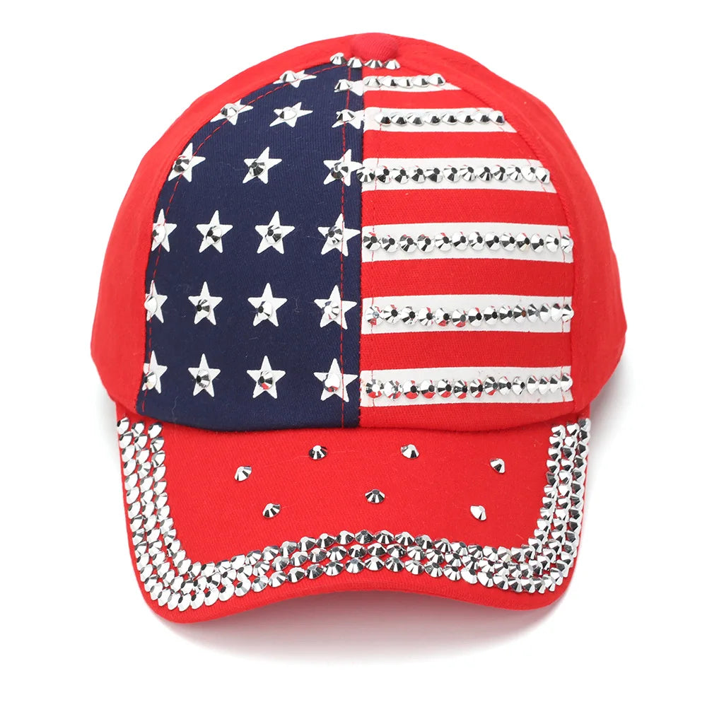 Adjustable Rhinestone Studded Flag | OWNLUXE