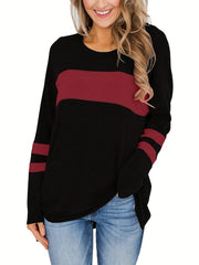 Women's Plus Size Colorblock Stripe Print Tunic T-shirt | OWNLUXE