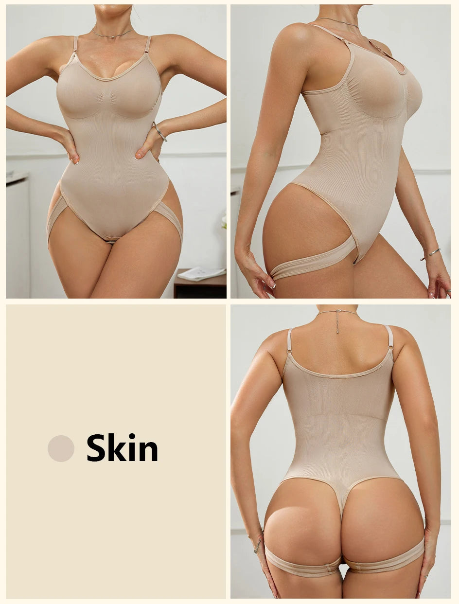 Seamless Butt Lifter Thong Bodysuit - Tummy Control Shapewear