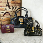 Vintage Lock Design Tote Bag Luxury Women's Handbag Underarm Bag Women's Large Boston Hobo Bag Fashion Texture Business Handbag