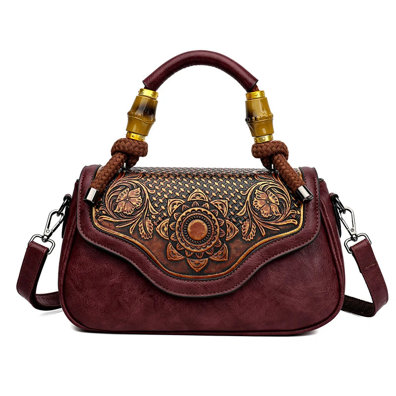 3D Floral Print Crossbody Bag - Retro Designer Shoulder Handbag | OWNLUXE