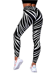 Seamless High-waisted Nude Felling Printed Pants Women's | OWNLUXE