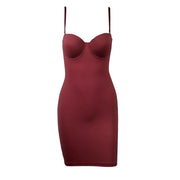 Full Length Shapewear Slip Dress - Slimming Body Shaper with Underwire Support