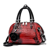 Yellow Crocodile Pattern Tote Bag - Small Shell Messenger