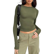 Four Long-Sleeve Slim-Fit Blouse | OWNLUXE