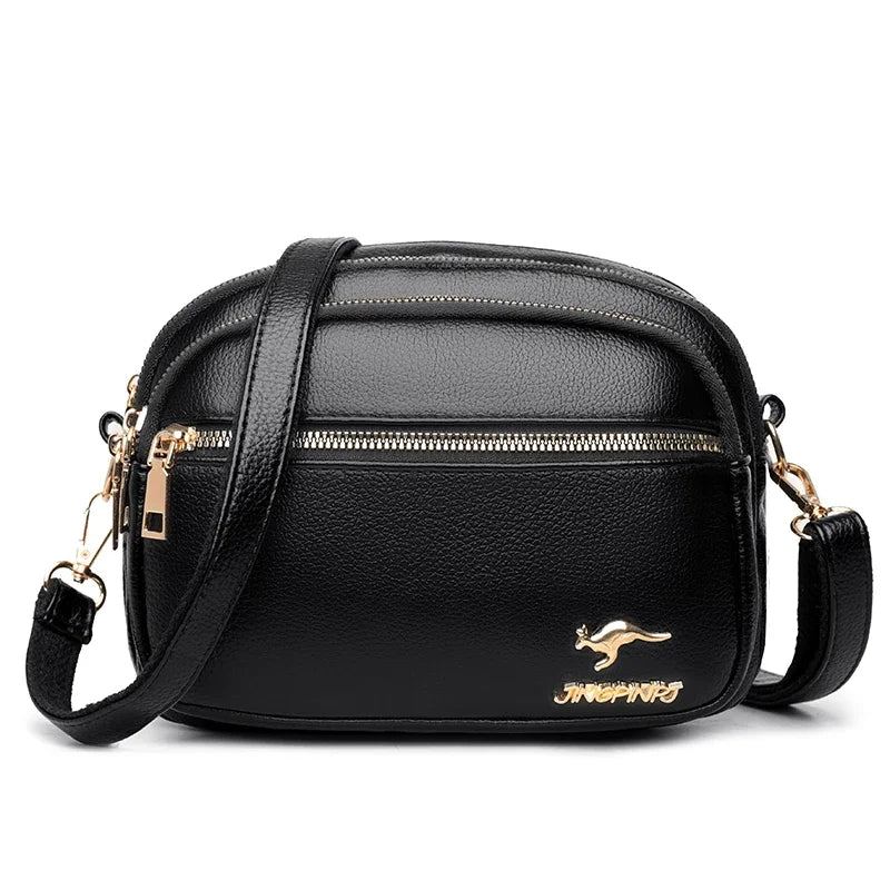 Multi-Pocket Soft Leather Crossbody Bag - Adjustable Shoulder Messenger | OWNLUXE
