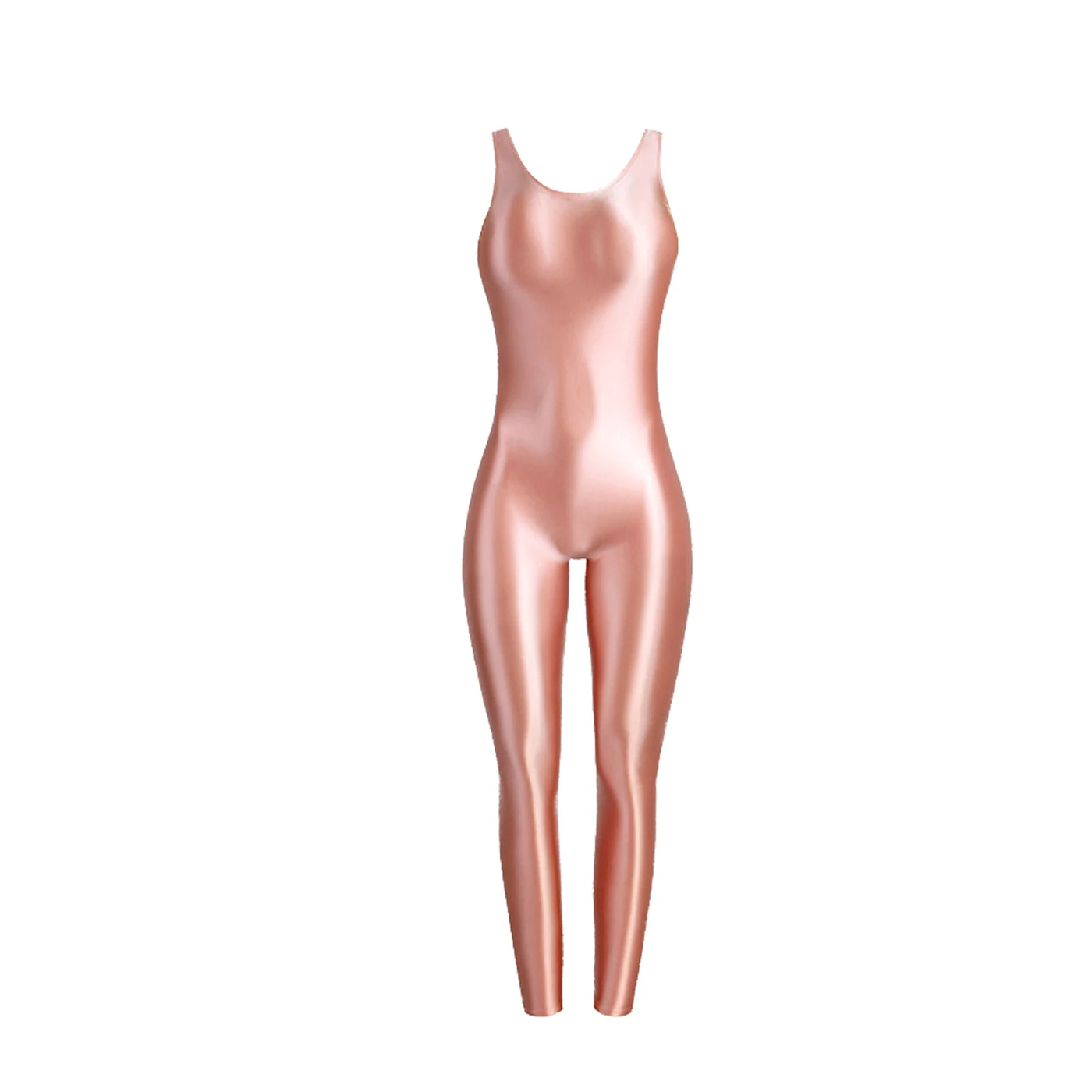 Faux Leather Shaping Jumpsuit - Sleeveless Body Sculpting One-Piece