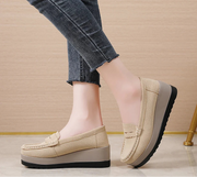 Women's Suede Platform Loafers - Slip-on Flats | OWNLUXE