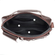 Men's PU Leather Satchel - Rivet Detail Crossbody Bag